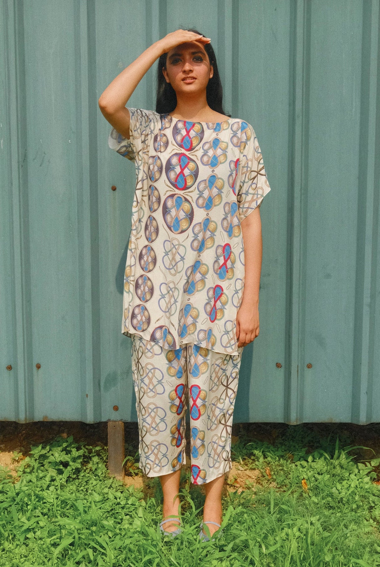 Garden Co - ord Set in AC Beige Crepe - CiceroniCo - ord SetNikyta's Workroom