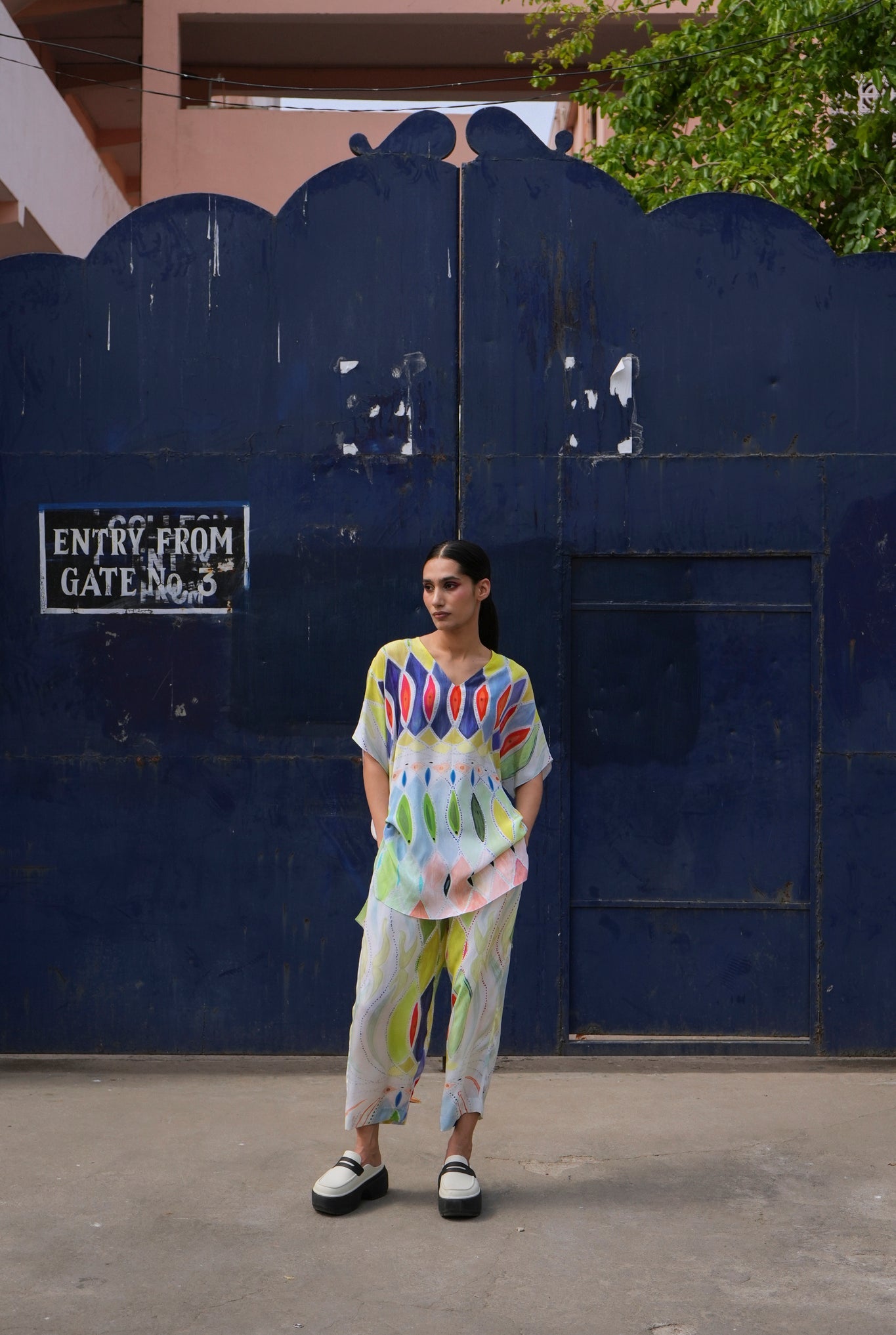 Garden Co - ord Set In Athangudi Pastel Print - CiceroniCo - ord SetNIKYTA