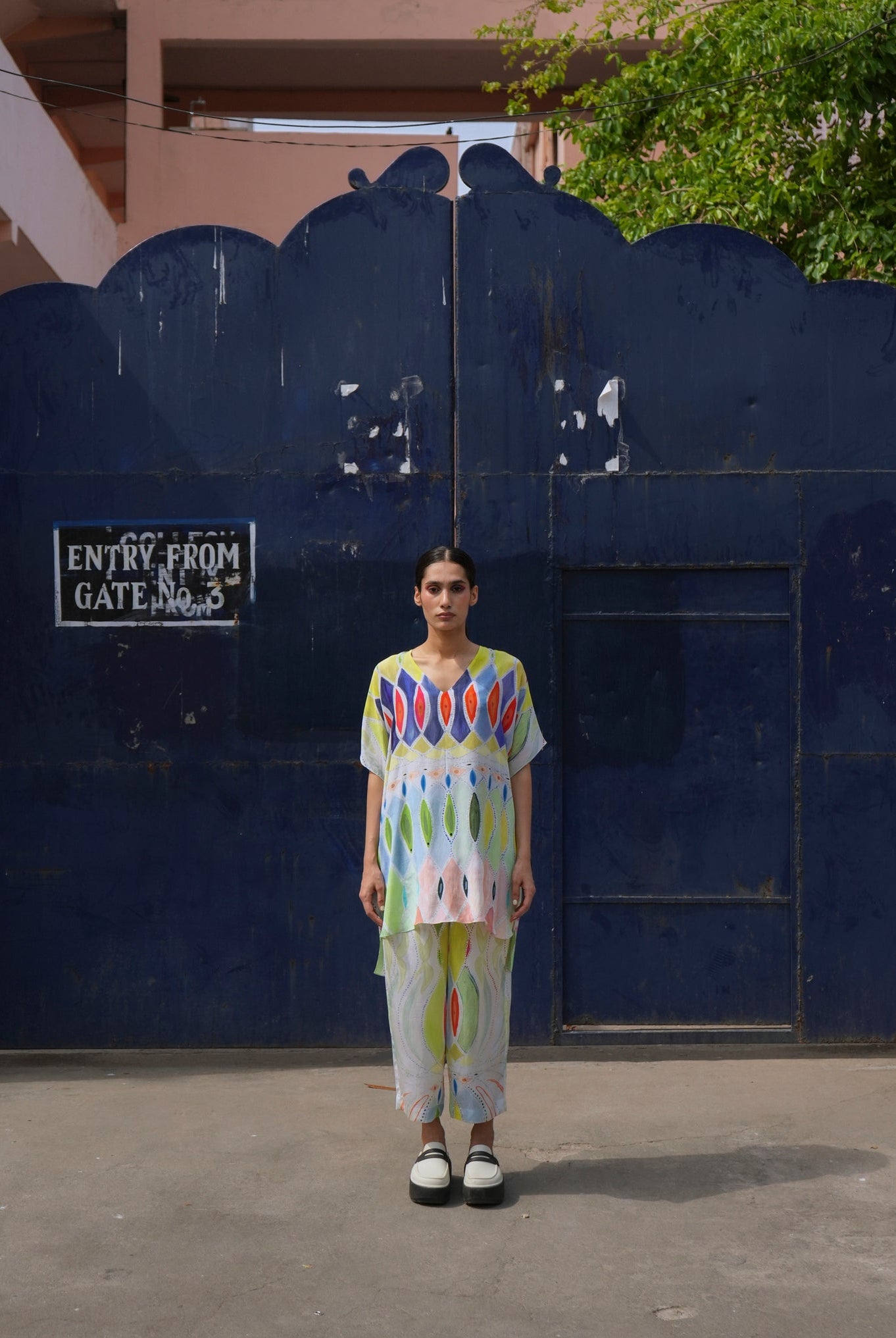 Garden Co - ord Set In Athangudi Pastel Print - CiceroniCo - ord SetNIKYTA