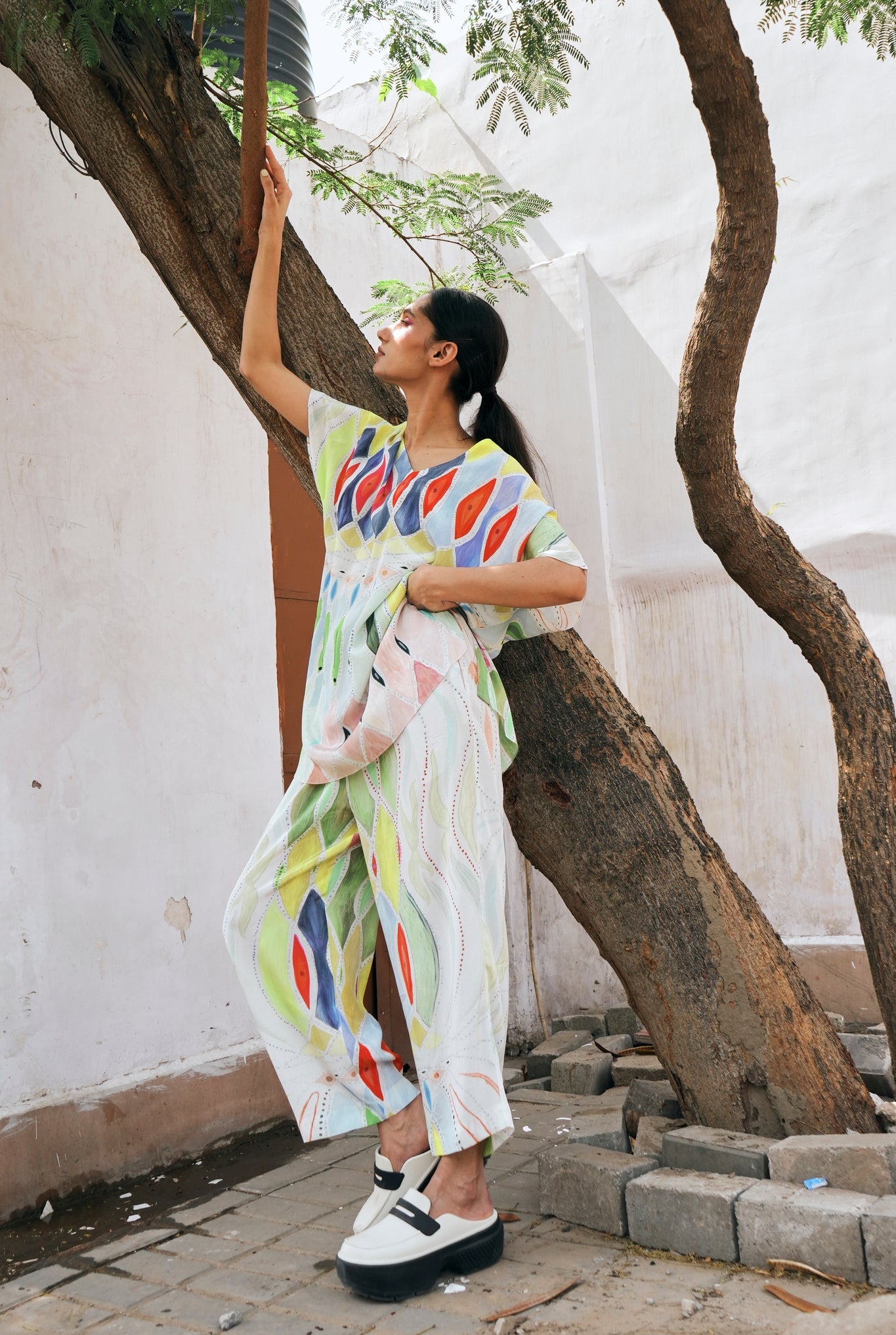 Garden Co - ord Set In Athangudi Pastel Print - CiceroniCo - ord SetNIKYTA