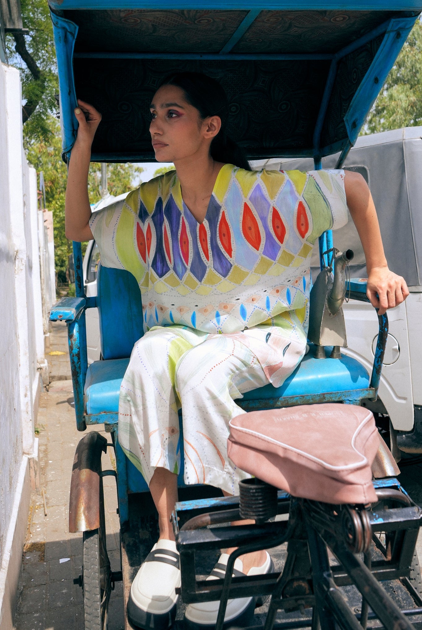 Garden Co - ord Set In Athangudi Pastel Print - CiceroniCo - ord SetNIKYTA