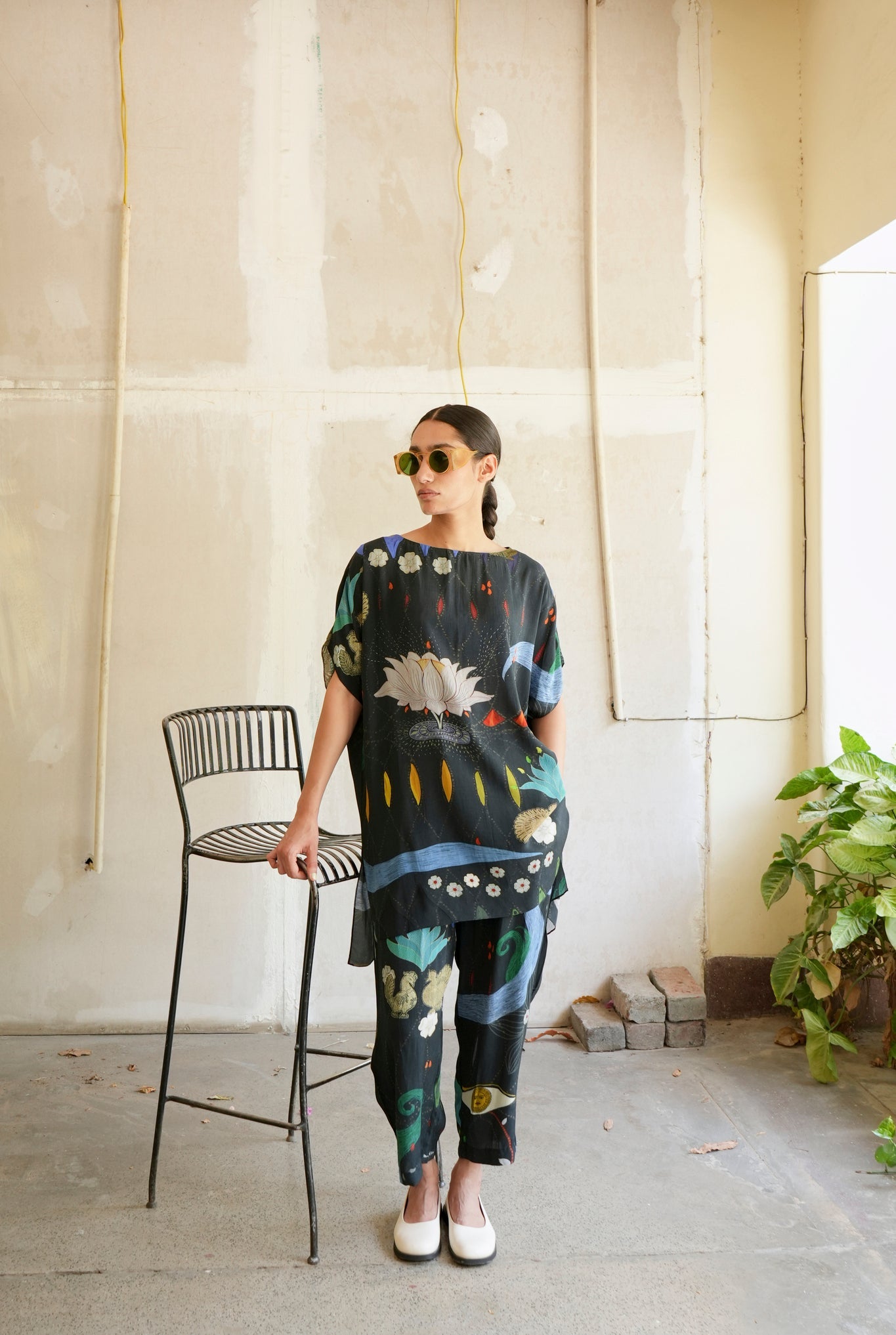 Garden Co - ord Set In Chetti Black Print - CiceroniCo - ord SetNIKYTA