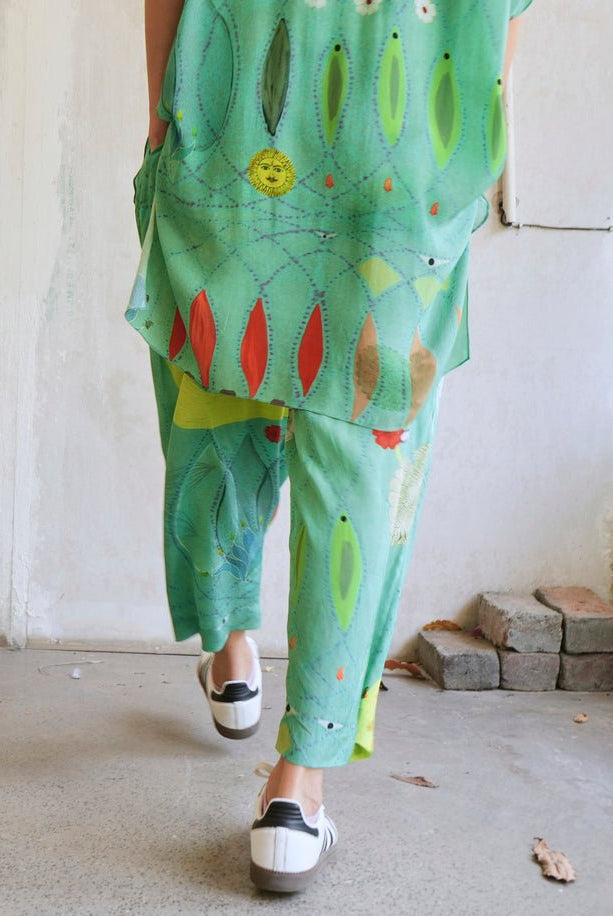 Garden Co - ord Set In Chetti Green Print - CiceroniCo - ord SetNIKYTA