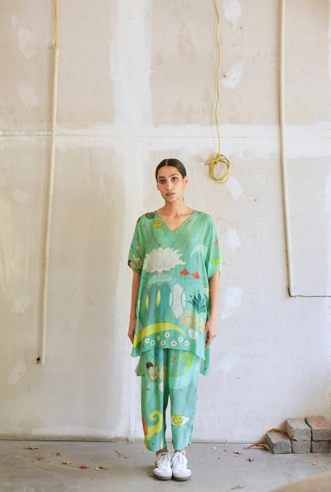 Garden Co - ord Set In Chetti Green Print - CiceroniCo - ord SetNIKYTA