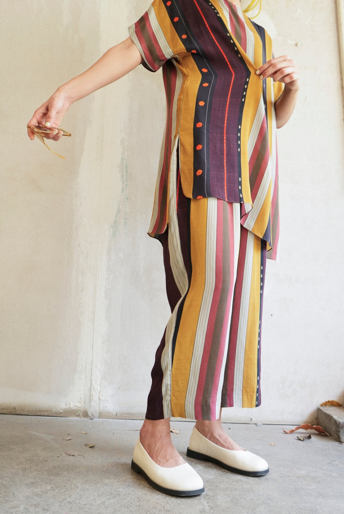 Garden Co - ord Set In Nadu Stripes Print - CiceroniCo - ord SetNIKYTA