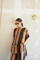 Garden Co - ord Set In Nadu Stripes Print - CiceroniCo - ord SetNIKYTA