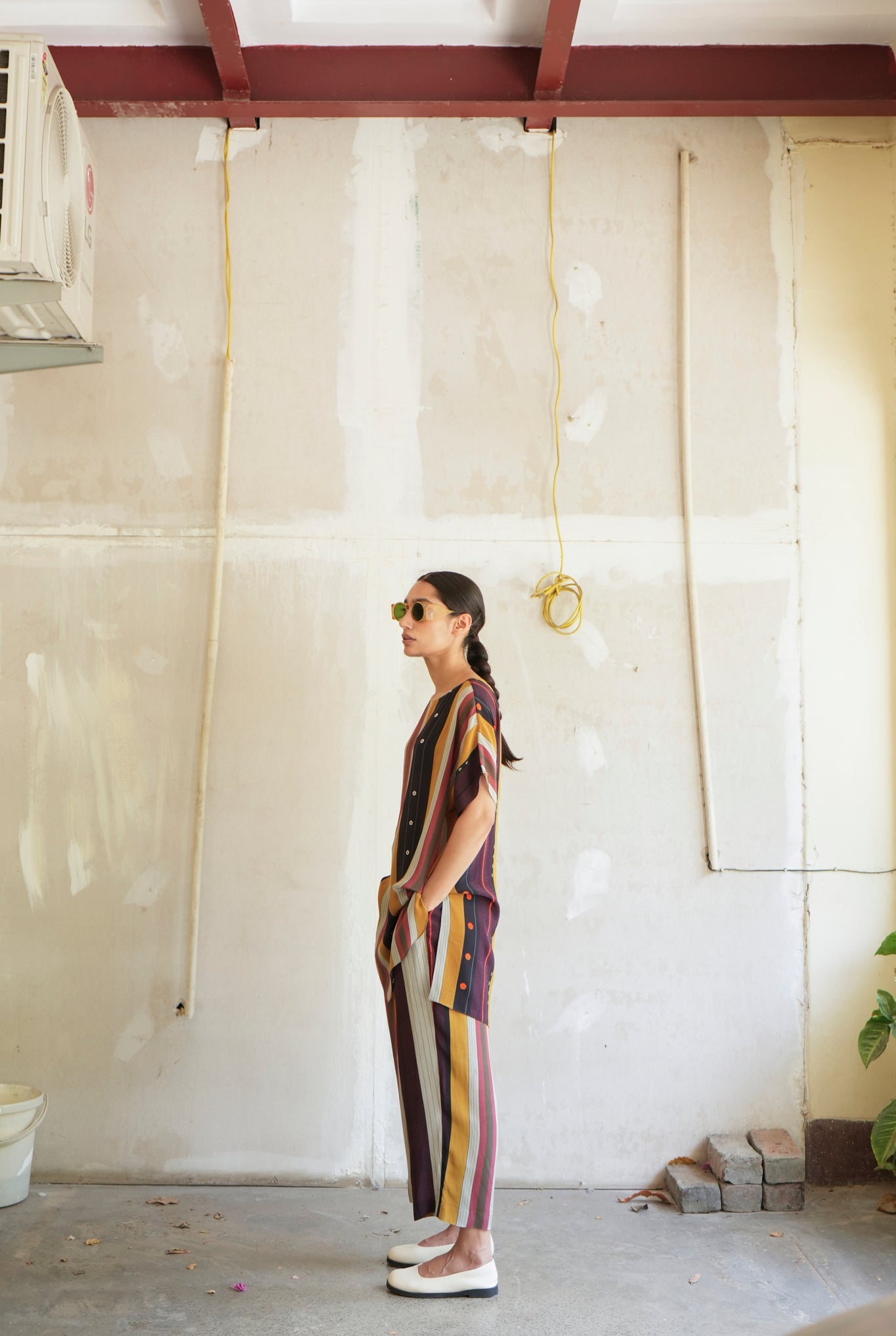 Garden Co - ord Set In Nadu Stripes Print - CiceroniCo - ord SetNIKYTA