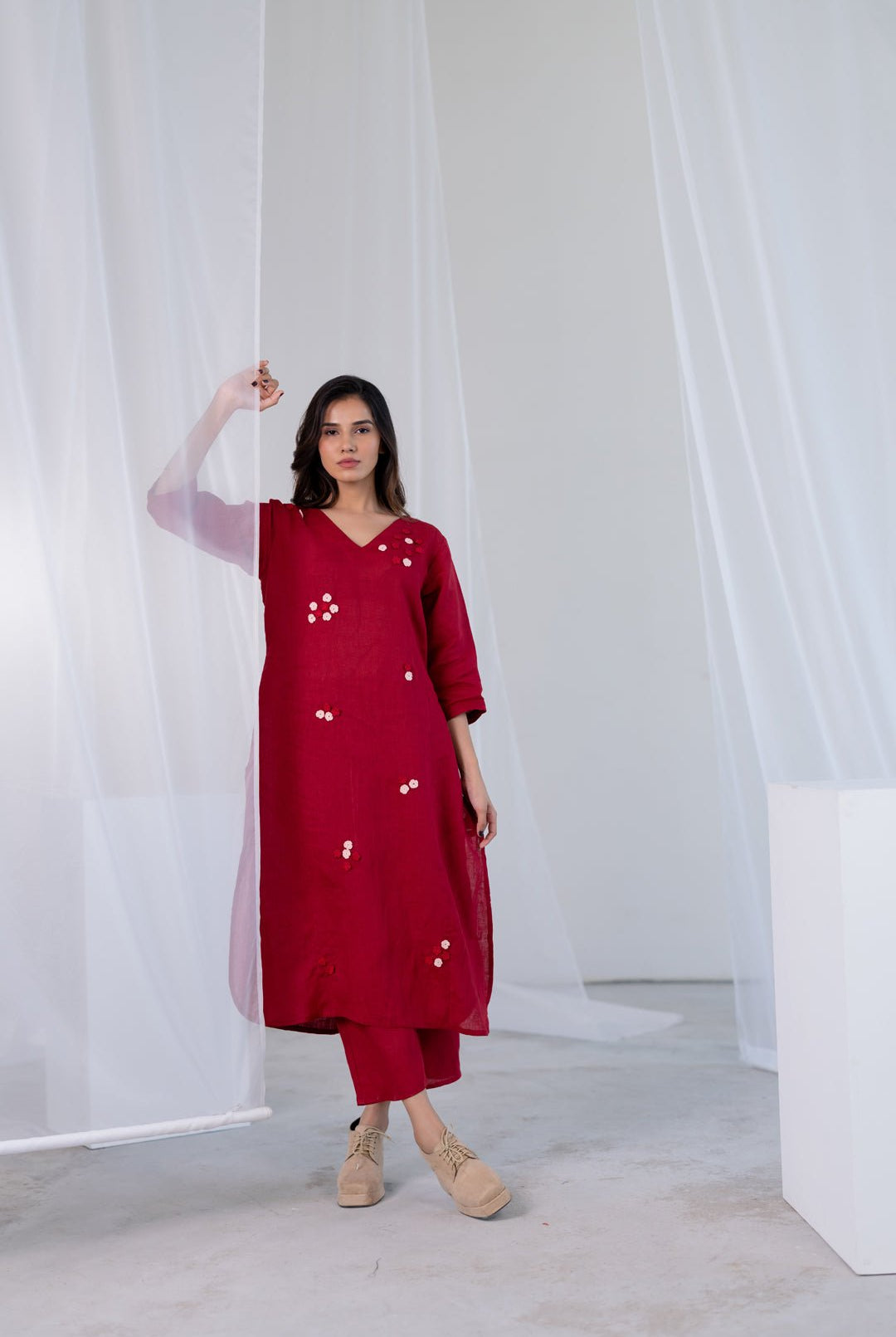 Garnet Blossom Kurta Set - CiceroniKurta Set, Everyday WearSilai Studio