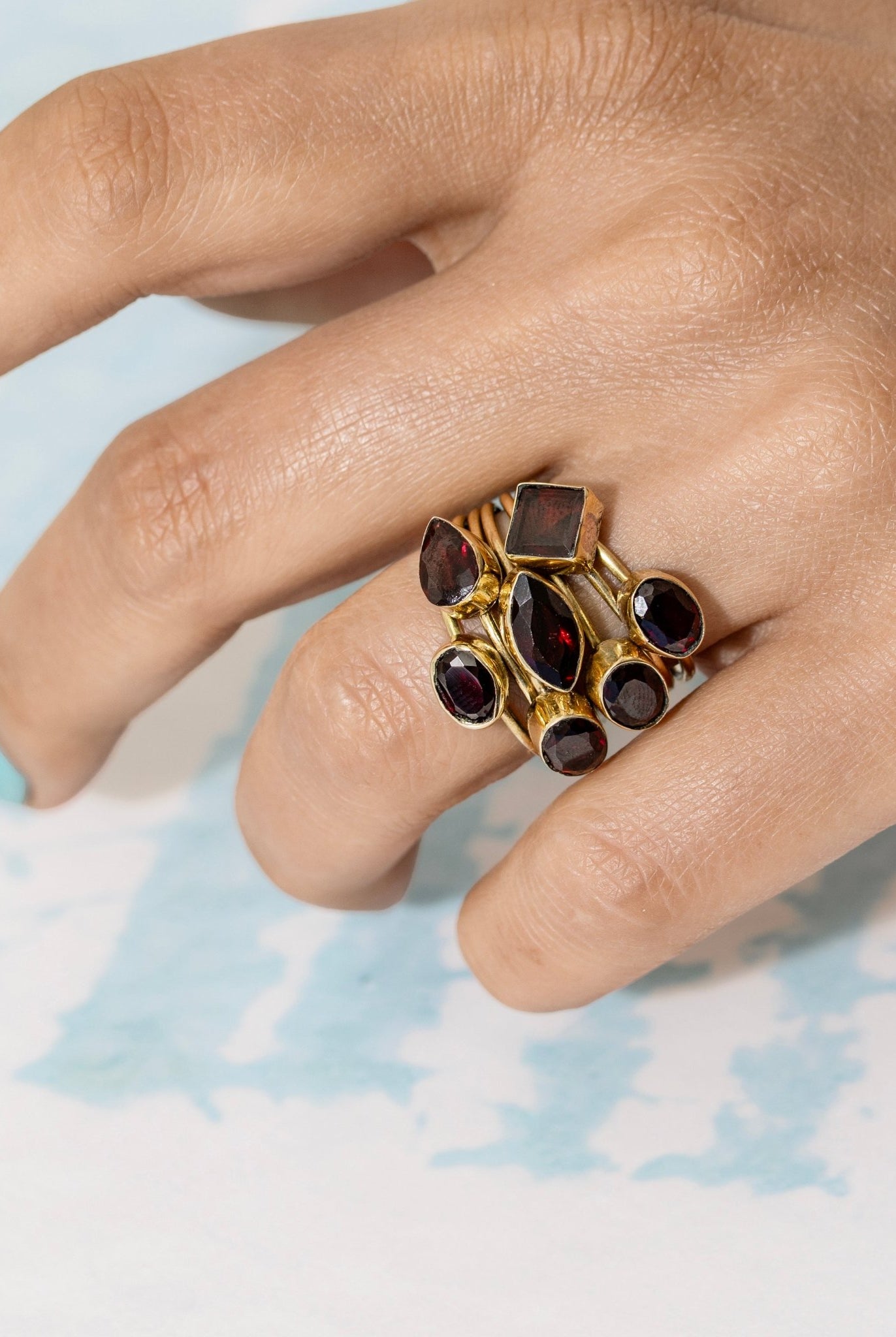 Garnet Stack Ring - CiceroniRingUnbent