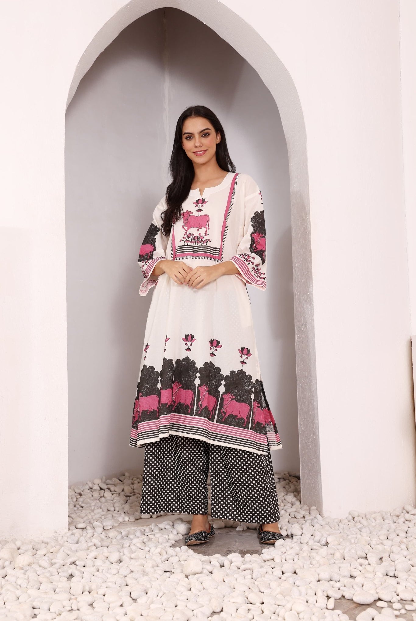 Gauri Set - Black and Pink - CiceroniKurta Set, Everyday WearSheetal Joshi Verma