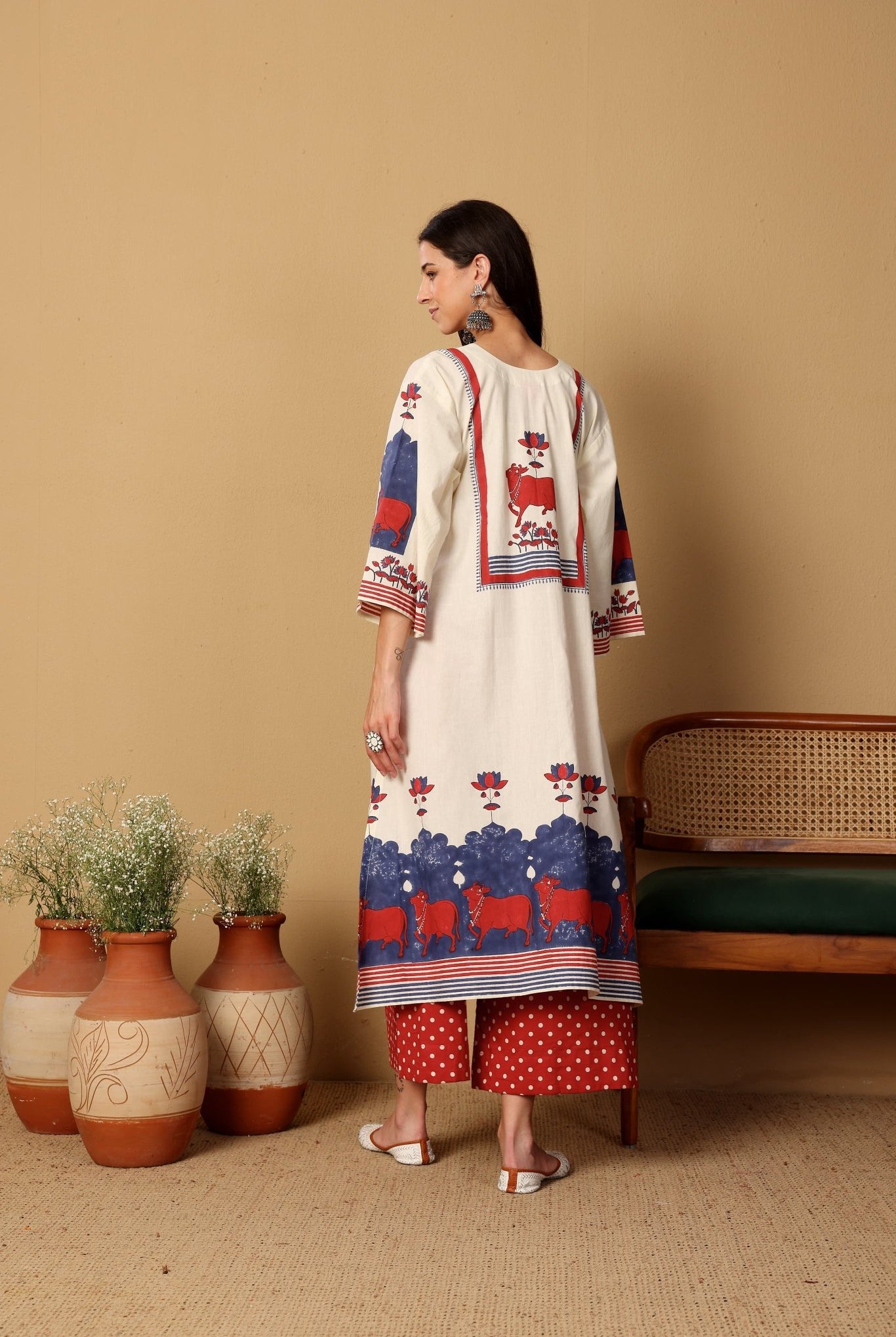 Gauri Set - Red and White - CiceroniKurta Set, Everyday WearSheetal Joshi Verma