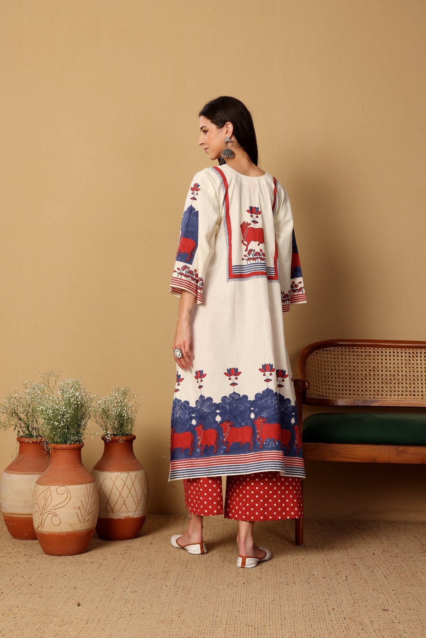 Gauri Set - Red and White - CiceroniKurta Set, Everyday WearSheetal Joshi Verma