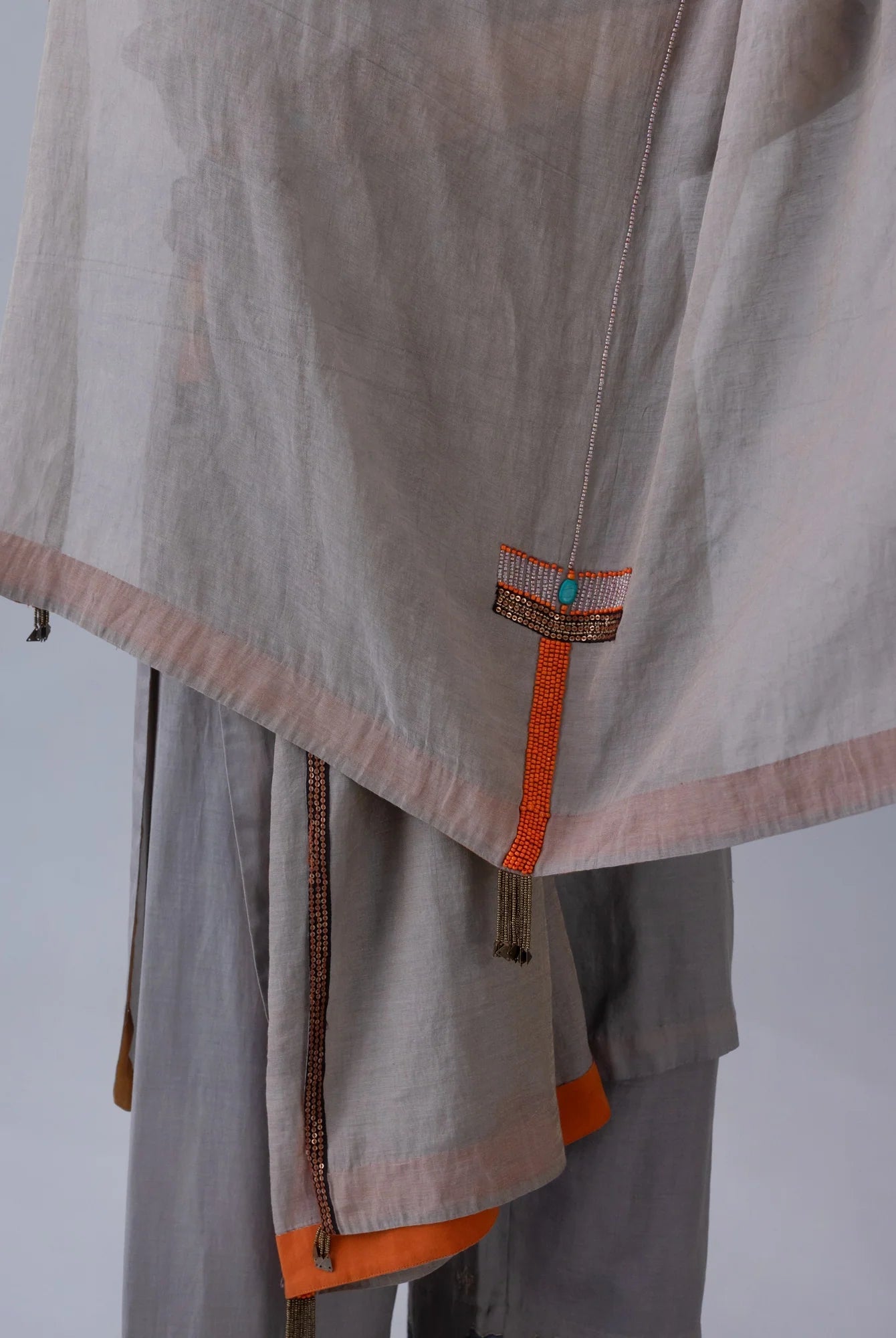 Gawa Grey Dupatta - CiceroniDupattaShades of India
