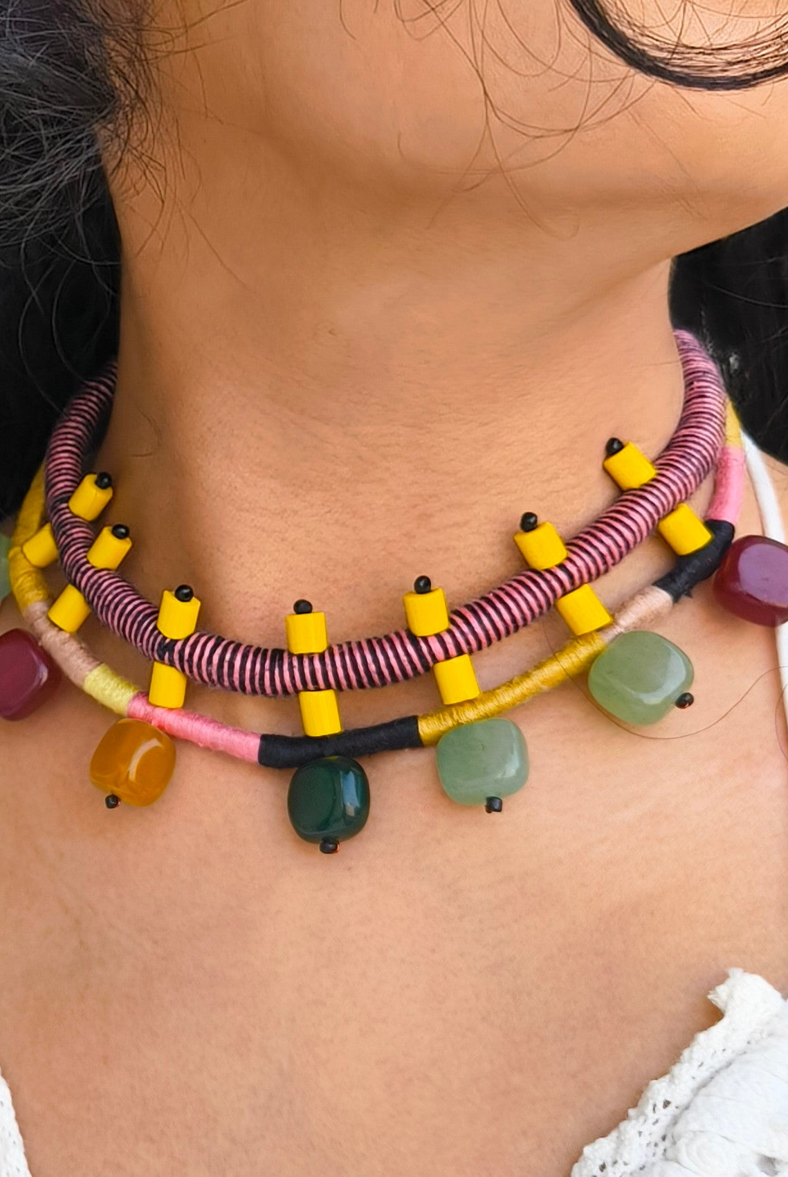 Gem Mosaic Necklace - CiceroniChokerBandish