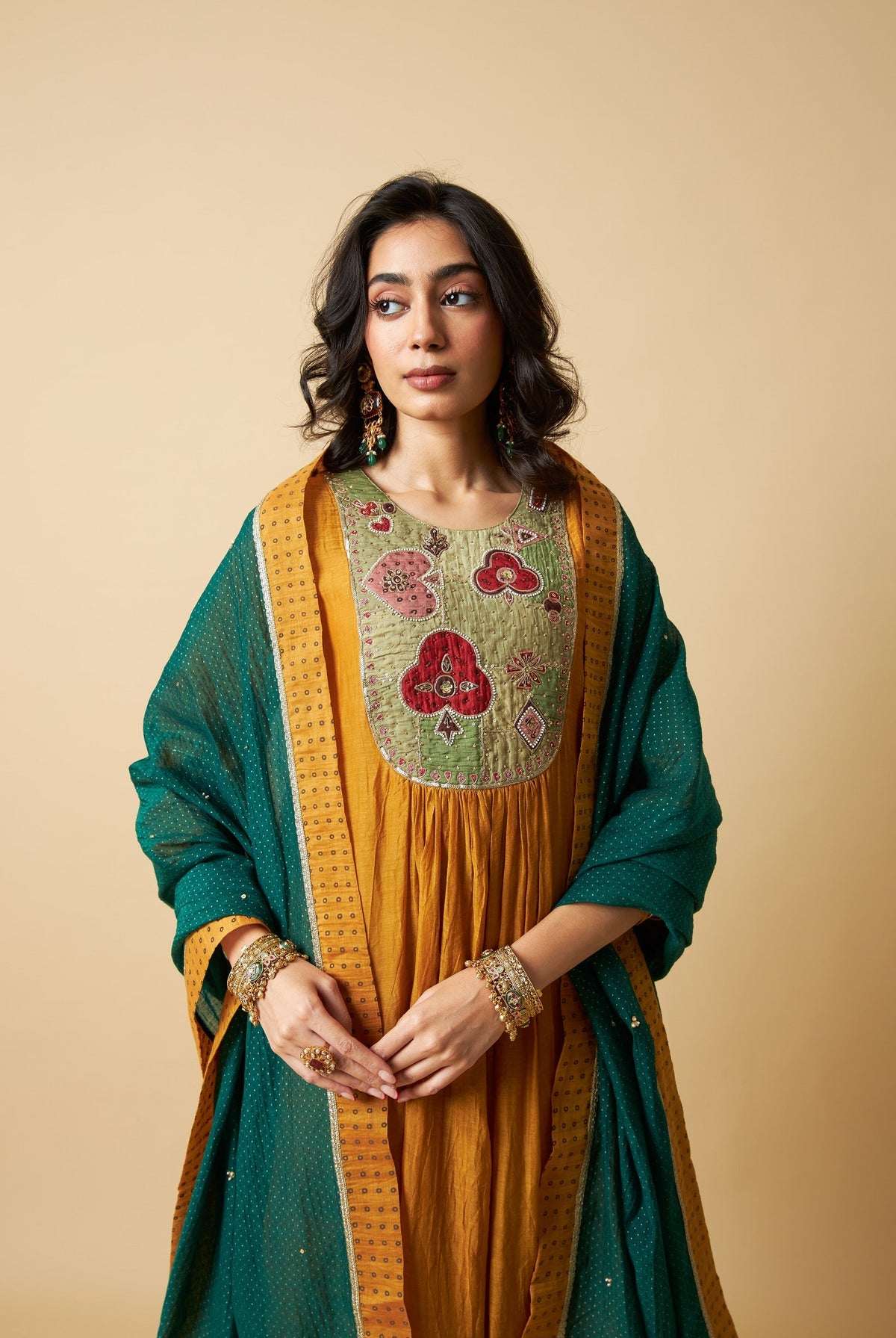 Genda Phool Embroidered Kurta Set- Set of 3 - CiceroniKurta Set, Festive WearPants and Pajamas