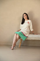 Gigi Dress - White & Green - CiceroniDressesRang by Rajvi