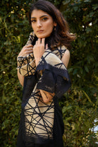 Gold Lattice Peace Silk Scarf - CiceroniScarfAeshaane