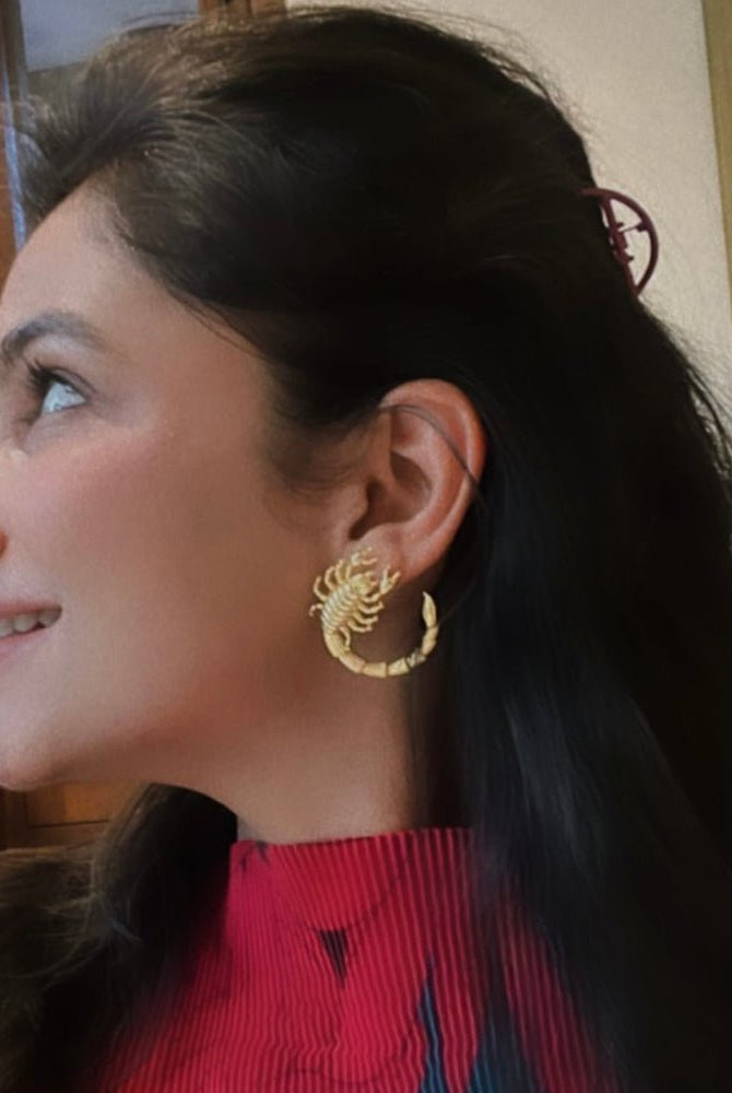 Gold Scorpion Studs - CiceroniEarringUnbent