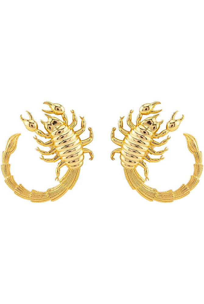 Gold Scorpion Studs - CiceroniEarringUnbent