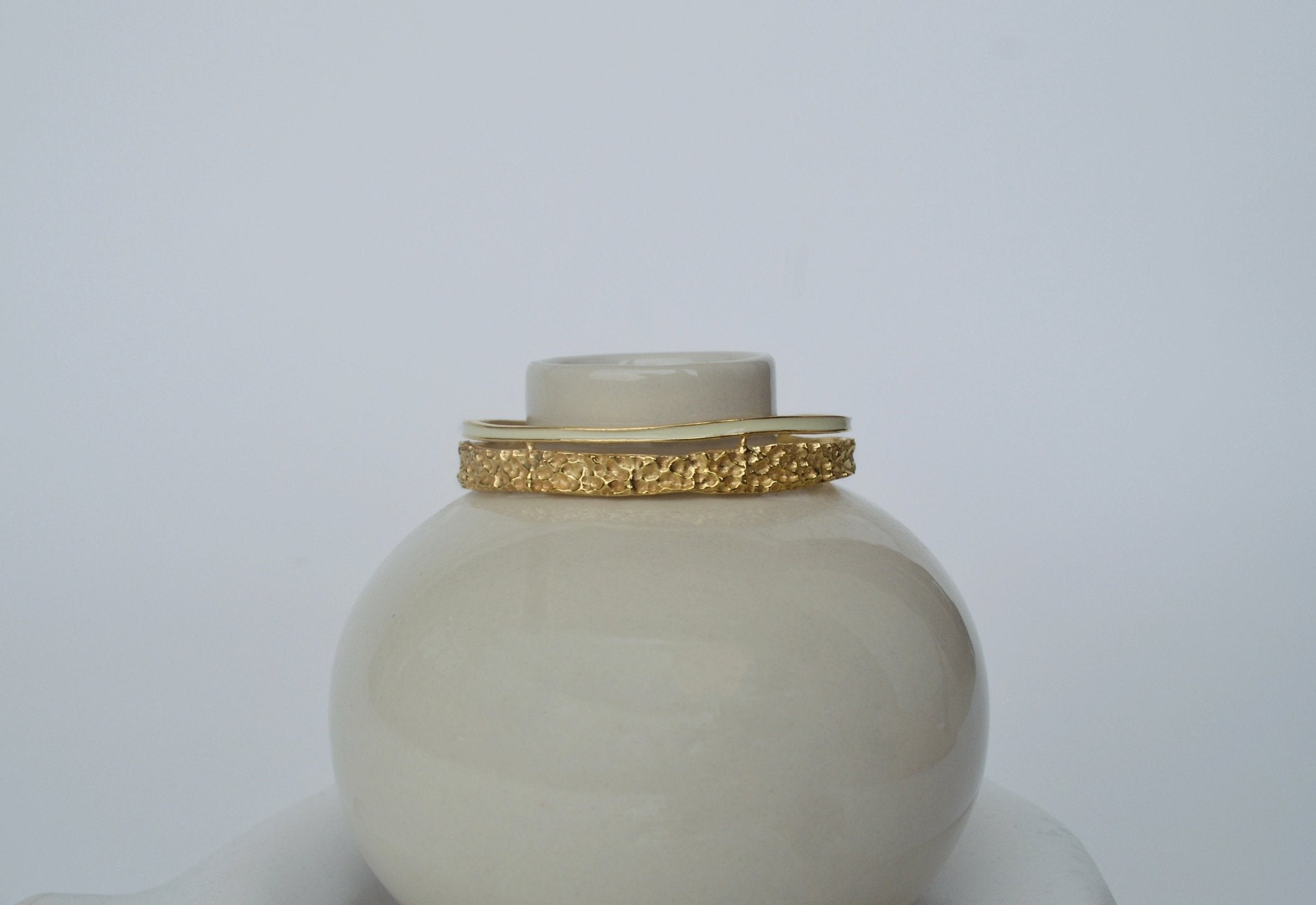 Golden Enamel Bangle Bracelet - CiceroniBraceletsThe Loom Art