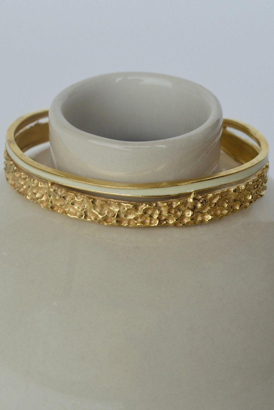Golden Enamel Bangle Bracelet - CiceroniBraceletsThe Loom Art