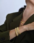 Golden Enamel Bangle Bracelet - CiceroniBraceletsThe Loom Art