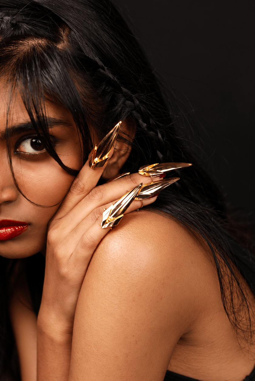 Golden Vanguard Nail Ring - CiceroniNail RingKalon Art Jewellery