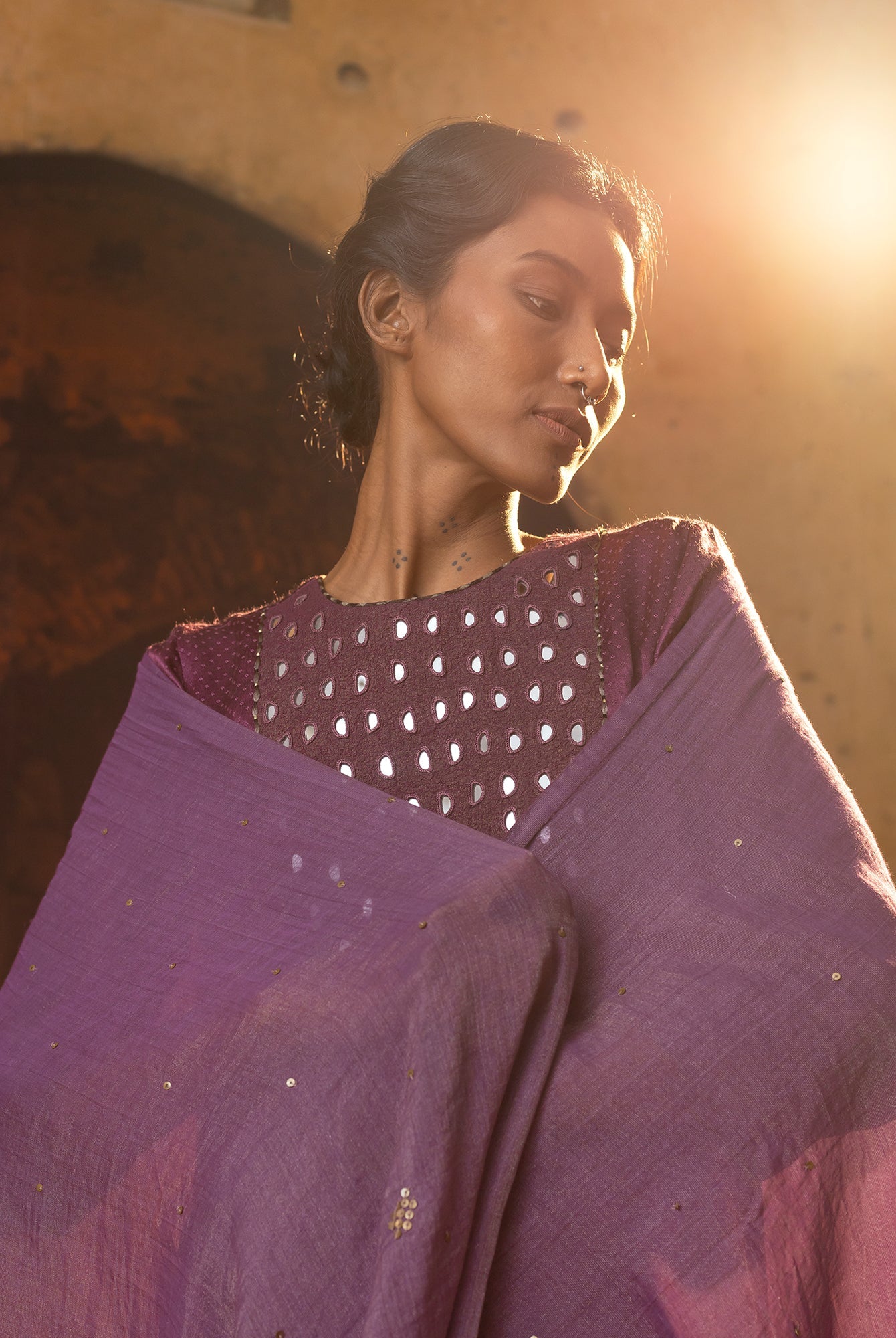 Gond Purple Dupatta - CiceroniDupattaShades of India