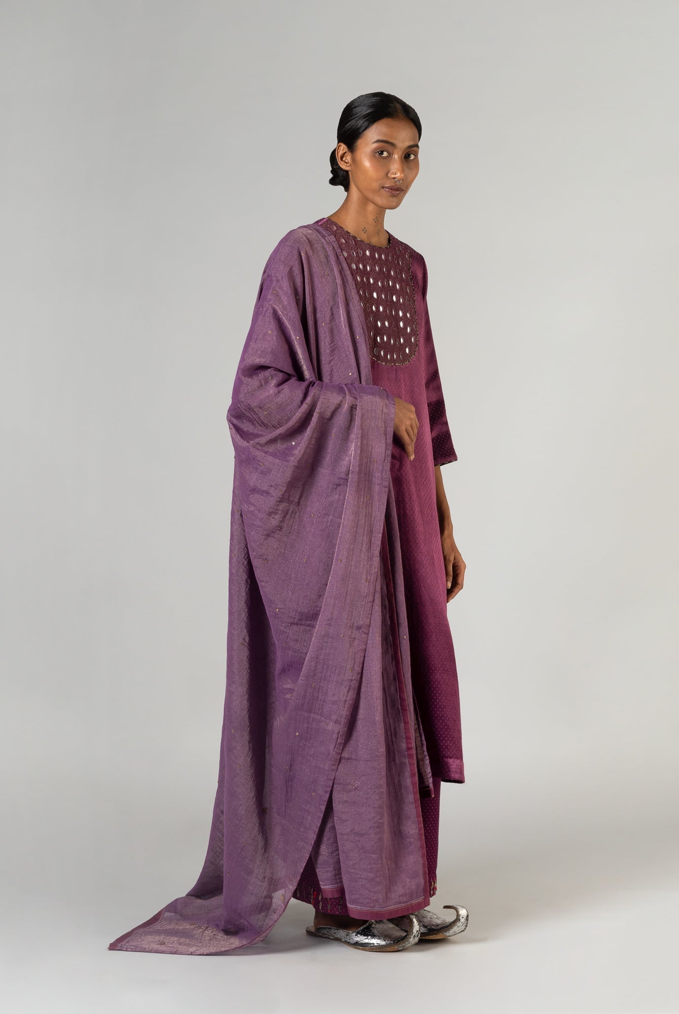Gond Purple Dupatta - CiceroniDupattaShades of India