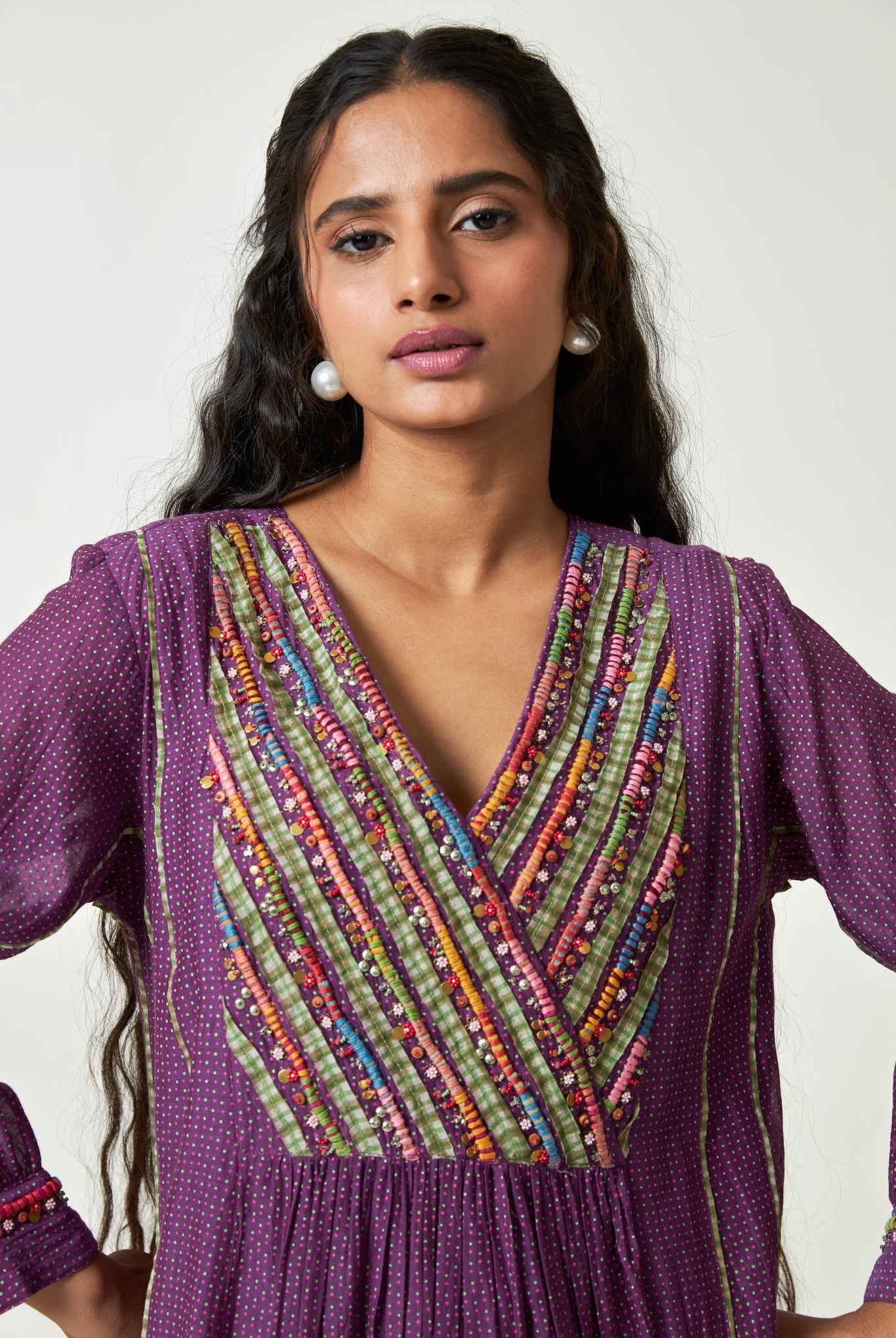Grape Sun Embroidered Kurta Set with Dupatta - CiceroniKurta SetPants and Pajamas
