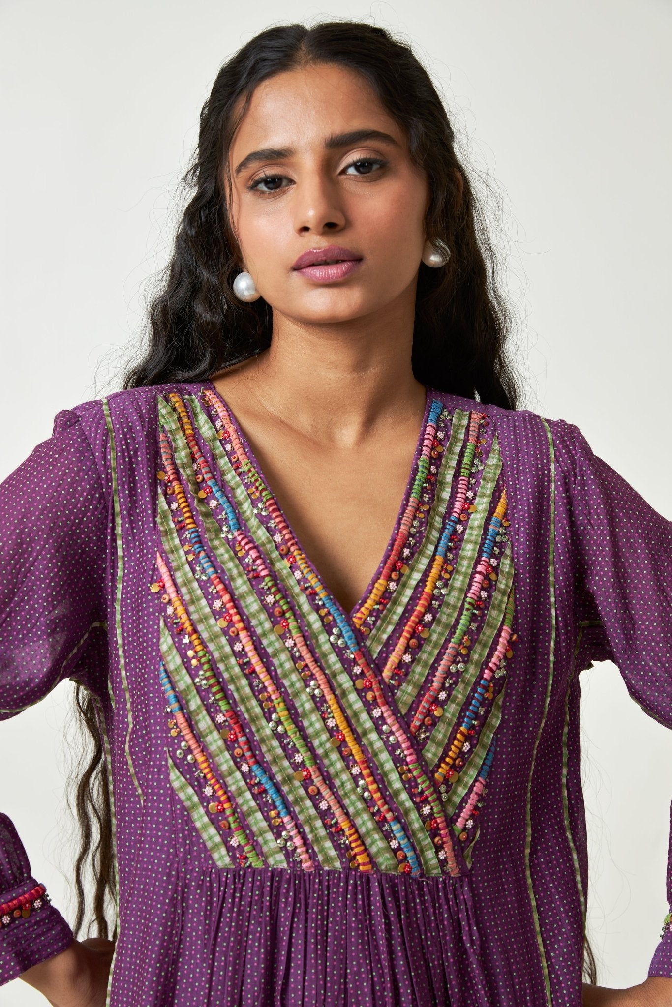 Grape Sun Embroidered Kurta Set with Dupatta - CiceroniKurta SetPants and Pajamas