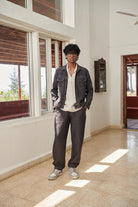 Graphite Linen Denim Jacket - CiceroniJacketsSaphed