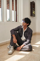 Graphite Linen Denim Men's Relaxed Jogger Pants - CiceroniPantsSaphed