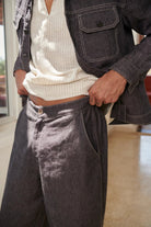 Graphite Linen Denim Men's Relaxed Jogger Pants - CiceroniPantsSaphed