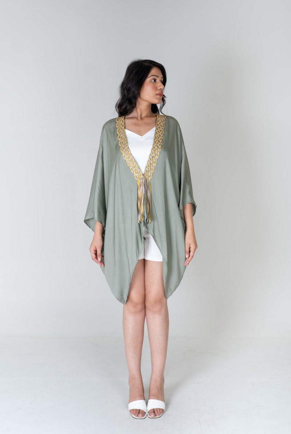 Green Braided Short Cape - CiceroniCapeNeora