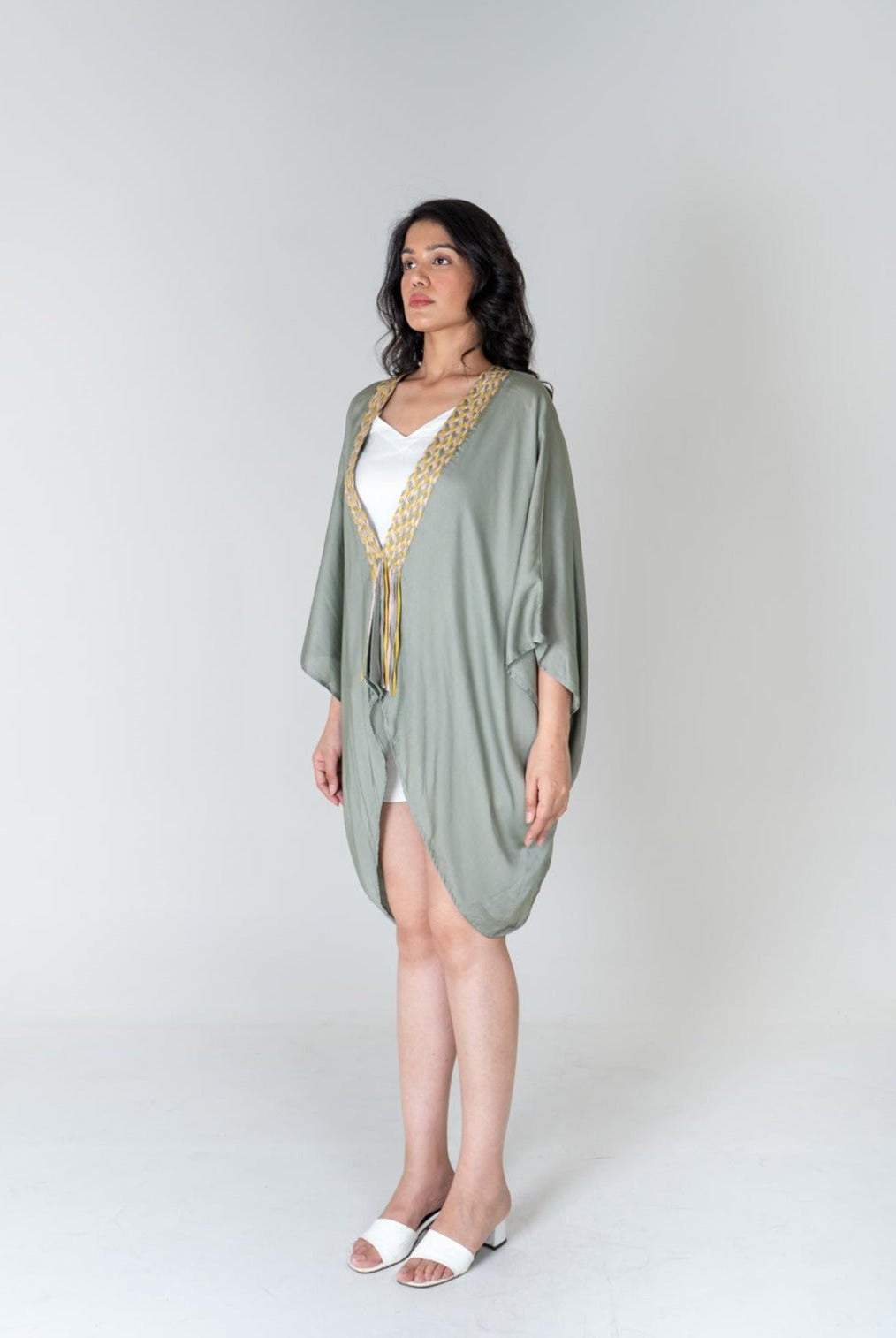 Green Braided Short Cape - CiceroniCapeNeora