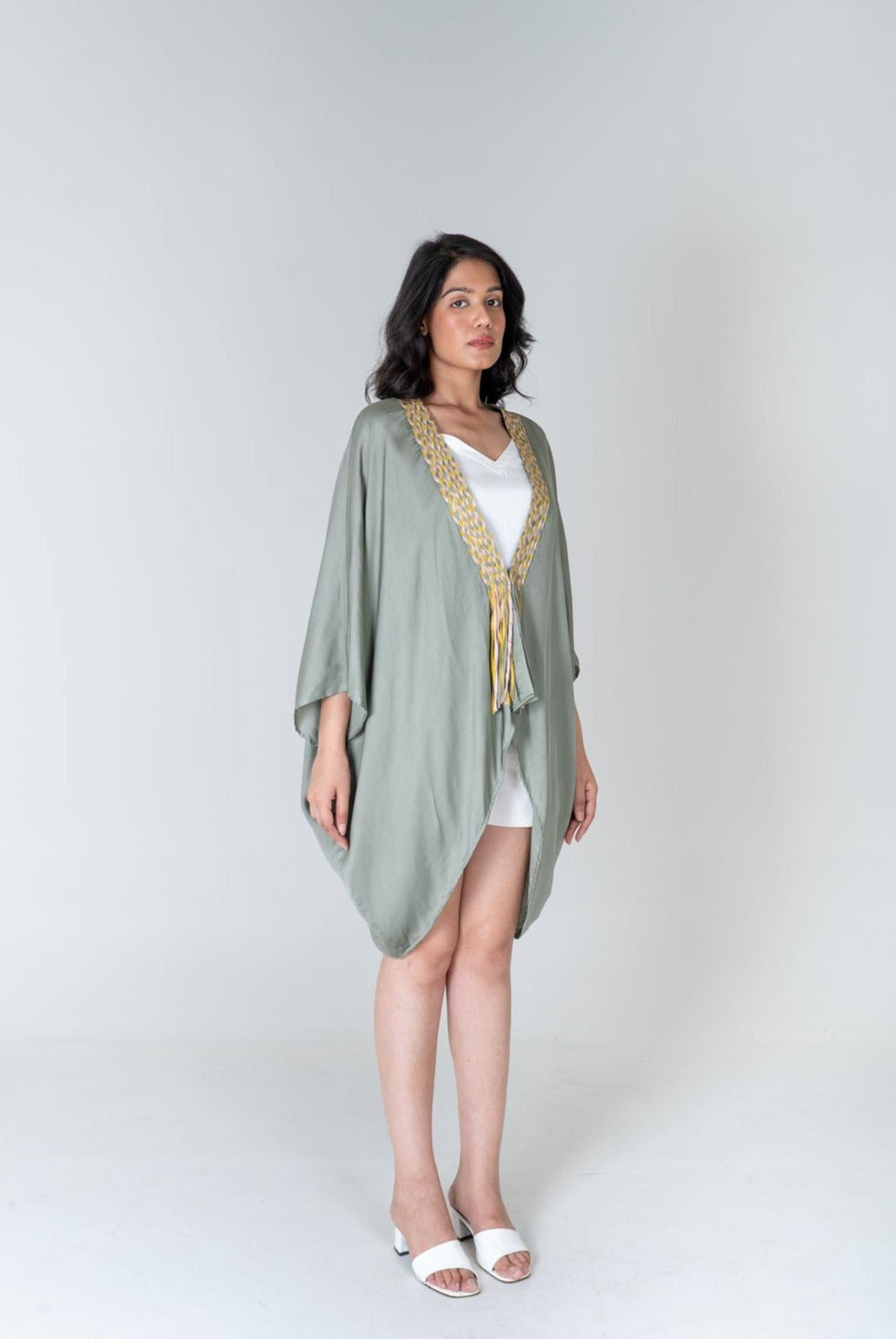 Green Braided Short Cape - CiceroniCapeNeora