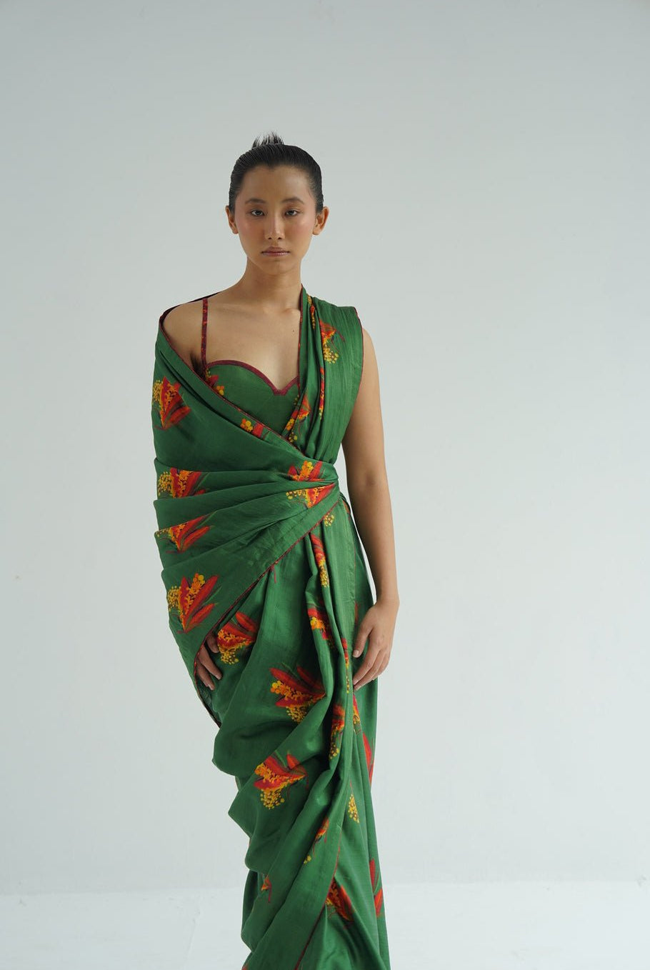 Green Firefly Saree - CiceroniSareeTil