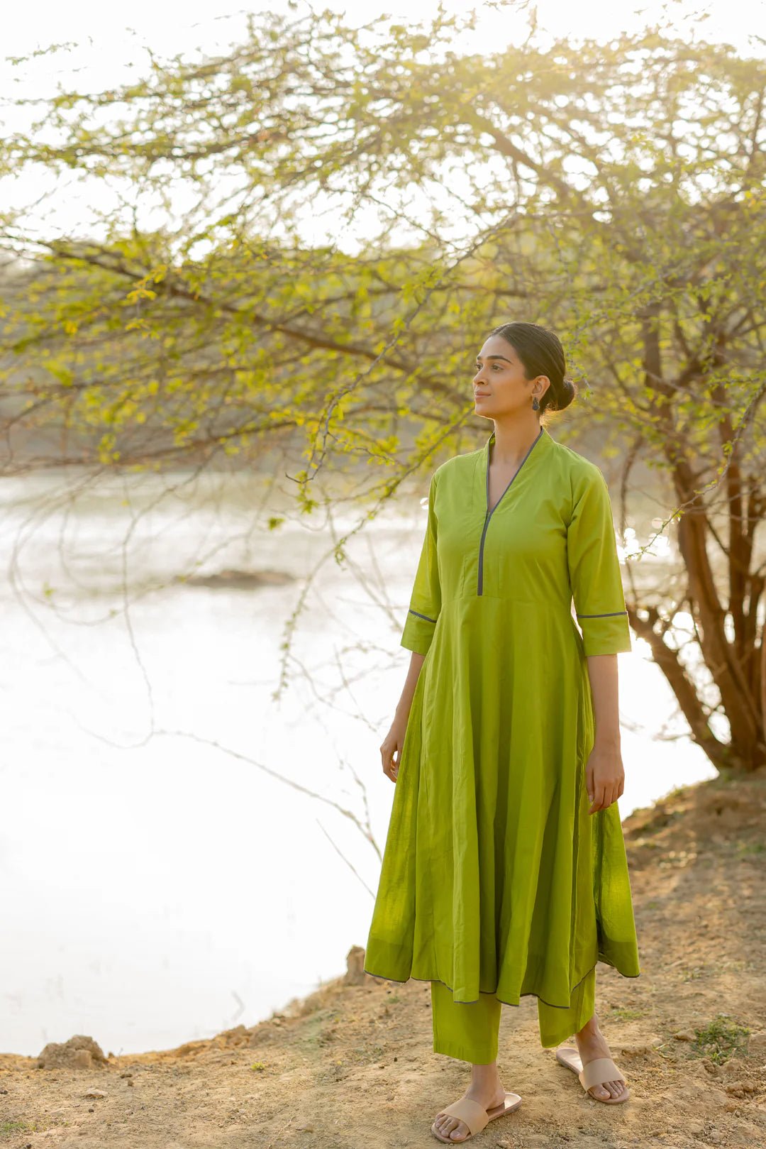 Green Pear Kalidaar Set - CiceroniKurta Set, Everyday WearMaidaan