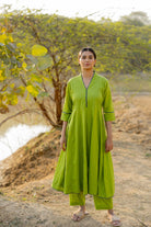Green Pear Kalidaar Set - CiceroniKurta Set, Everyday WearMaidaan