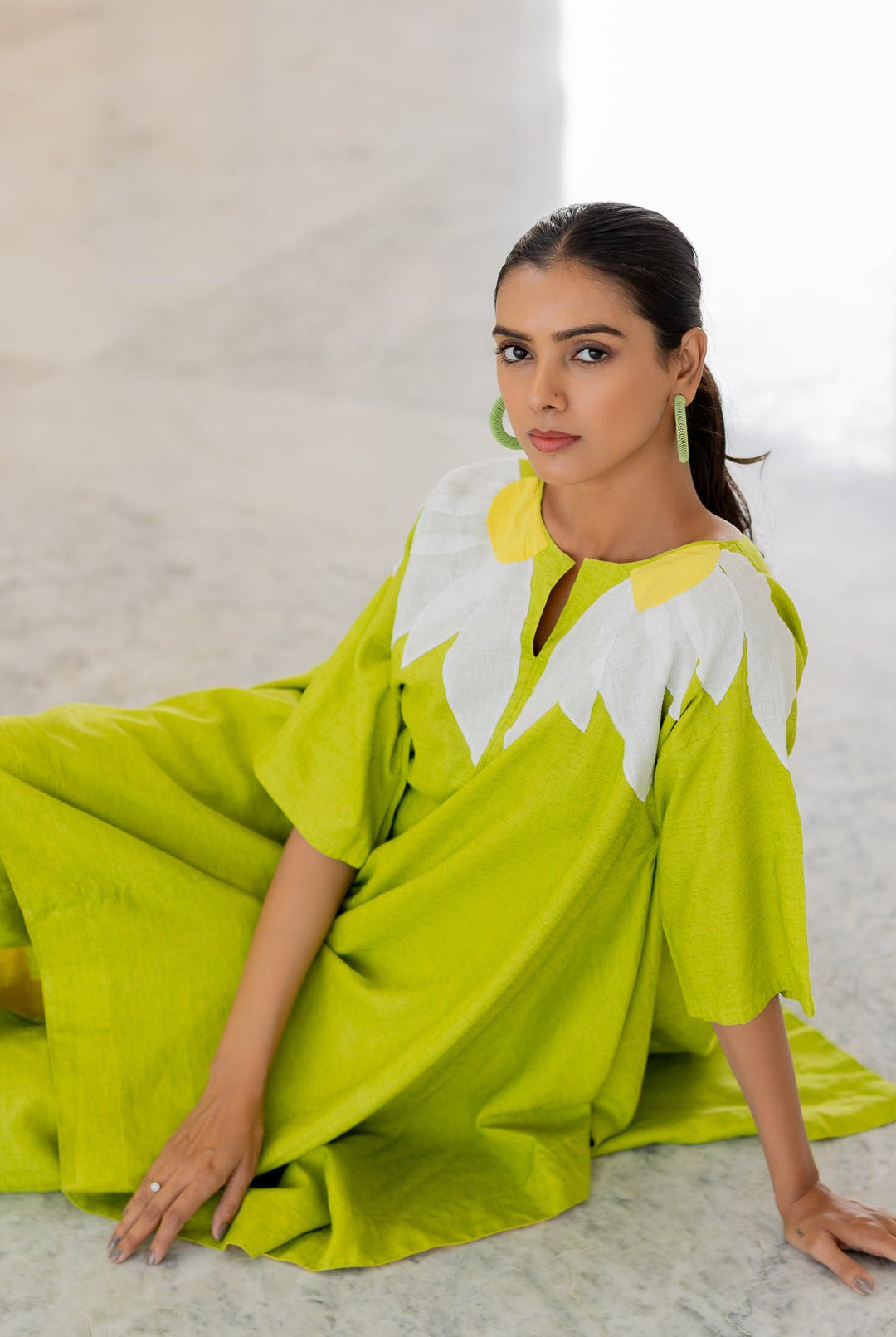 Green Sunflower Appliqué Co - Ord Set - CiceroniKurta Set, Everyday WearSilai Studio