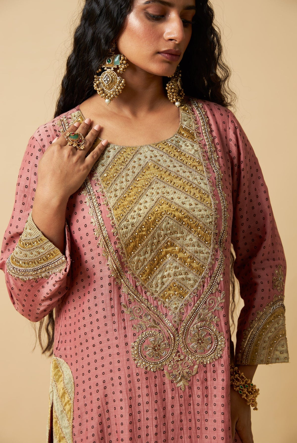 Gulabi Ghoomar Embroidered Kurta Set- Set of 2 - CiceroniKurta Set, Festive WearPants and Pajamas