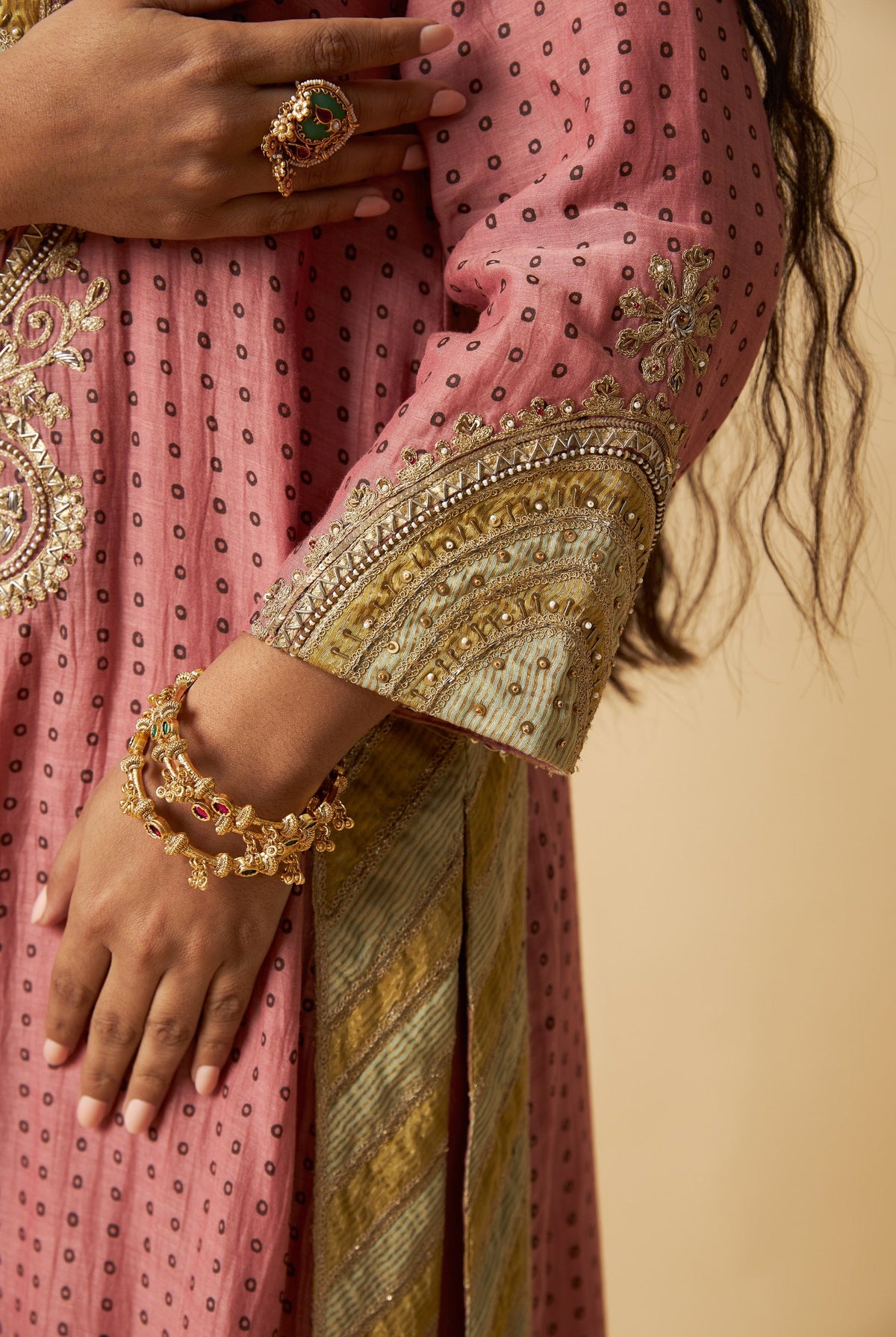 Gulabi Ghoomar Embroidered Kurta Set- Set of 3 - CiceroniKurta Set, Festive WearPants and Pajamas