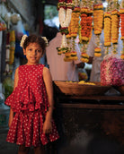 Gulal Cotton Red Bandhani Flowy Top and Skirt Coord Set - CiceroniLehenga SetLove The World Today