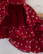 Gulal Cotton Red Bandhani Flowy Top and Skirt Coord Set - CiceroniLehenga SetLove The World Today