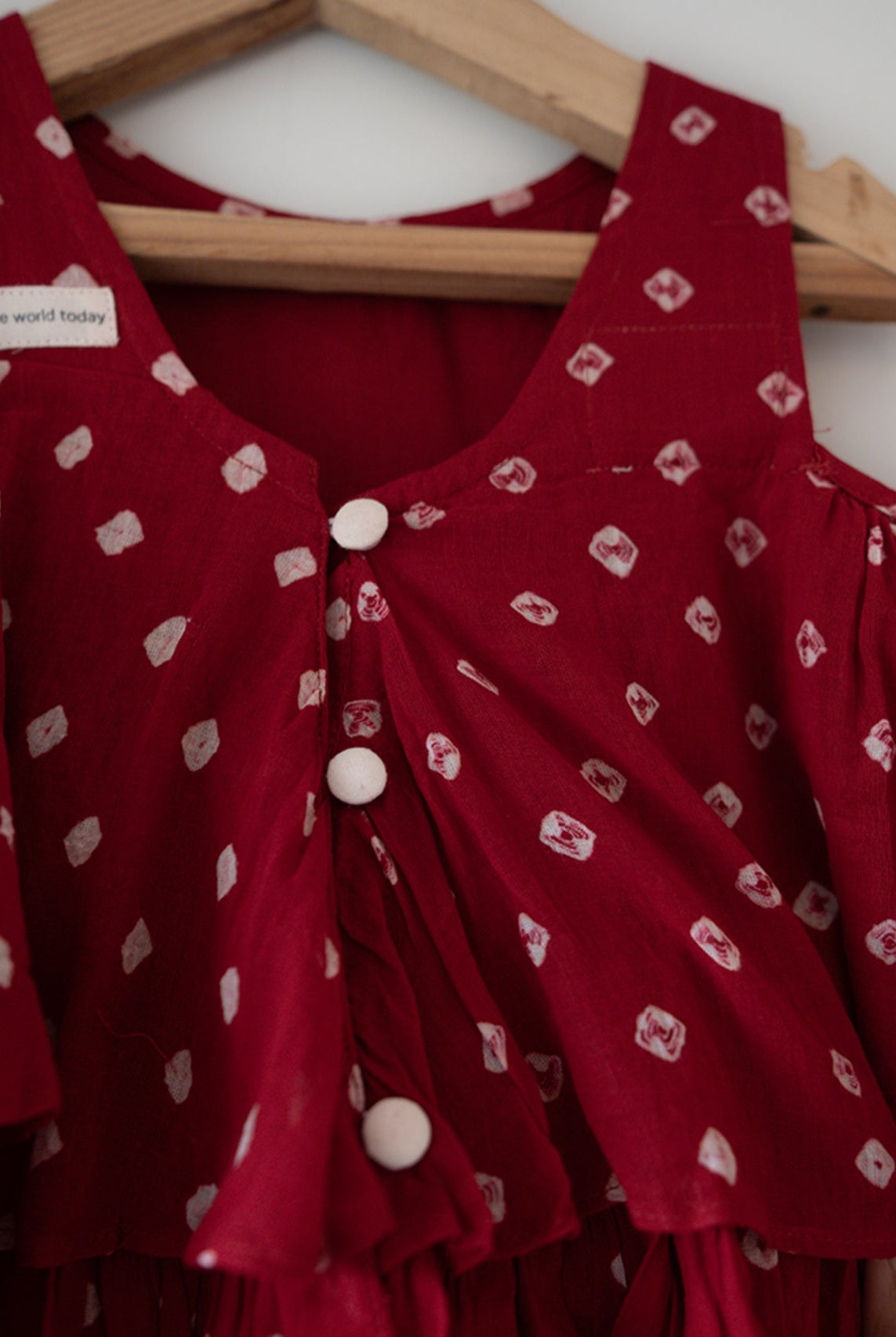 Gulal Cotton Red Bandhani Flowy Top and Skirt Coord Set - CiceroniLehenga SetLove The World Today