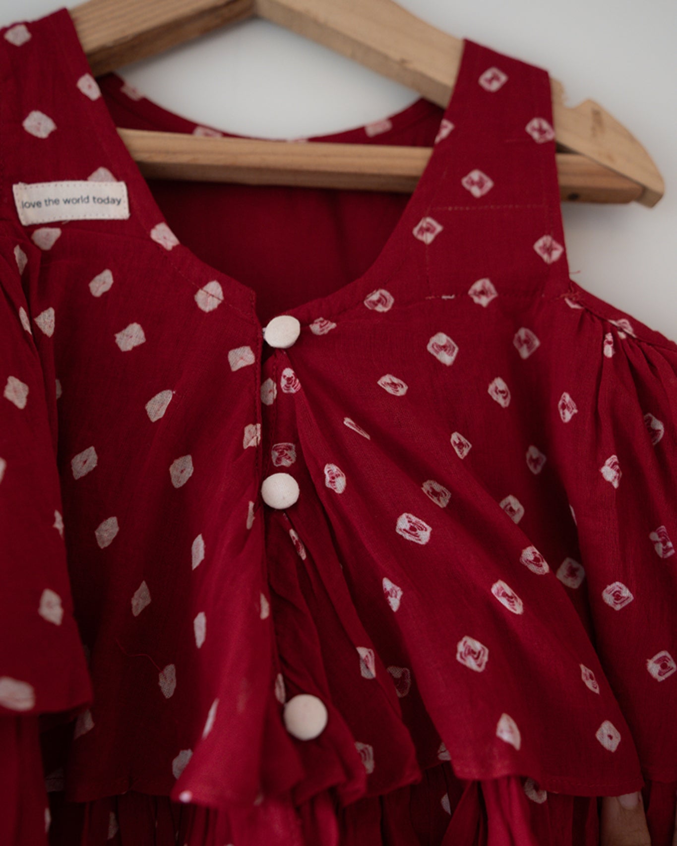 Gulal Cotton Red Bandhani Flowy Top and Skirt Coord Set - CiceroniLehenga SetLove The World Today