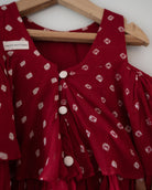 Gulal Cotton Red Bandhani Flowy Top and Skirt Coord Set - CiceroniLehenga SetLove The World Today