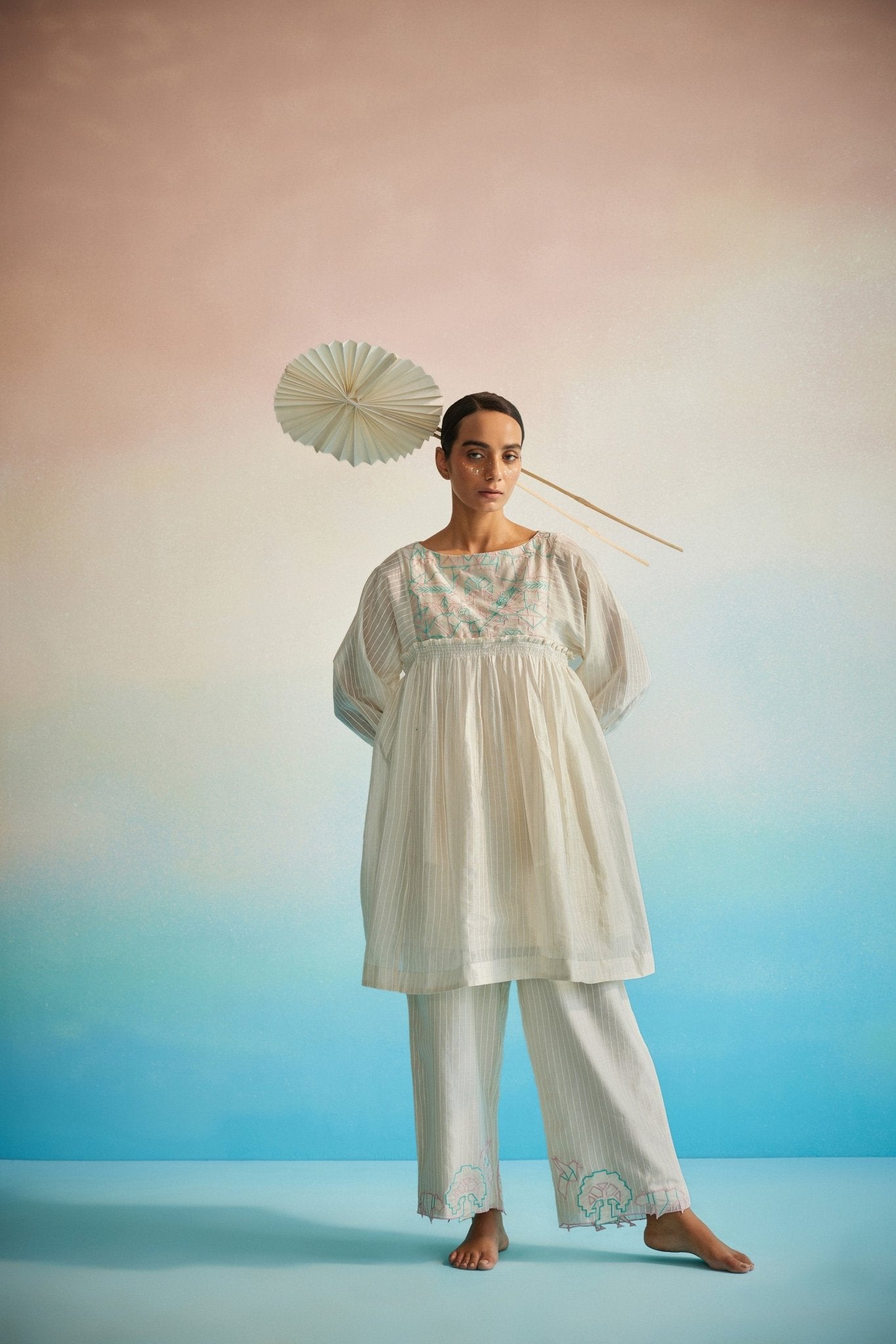 Hakanai Square Sleeve Top Set - CiceroniKurta Set, Everyday WearAhmev