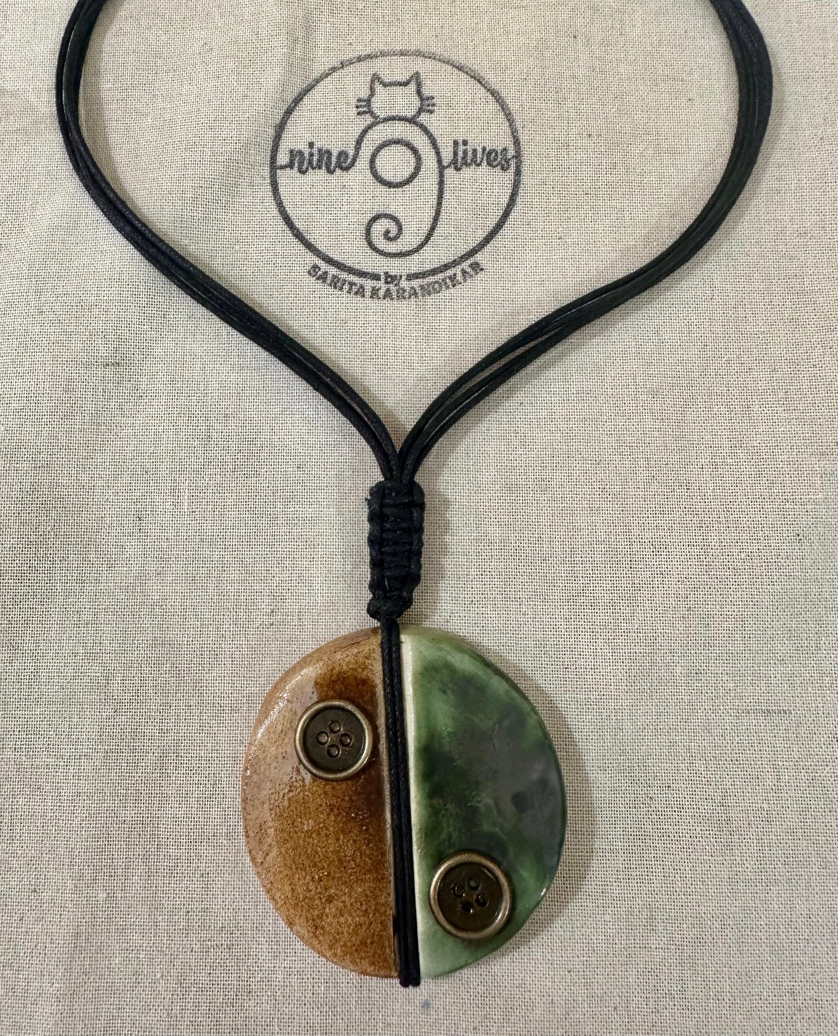 Half N Half Neckpiece - Brown & Green - CiceroniNeckpieceNine Lives